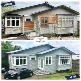 A before and after of a bungalow house in Remuera painted by Auckland City Painters.jpg &nbsp;